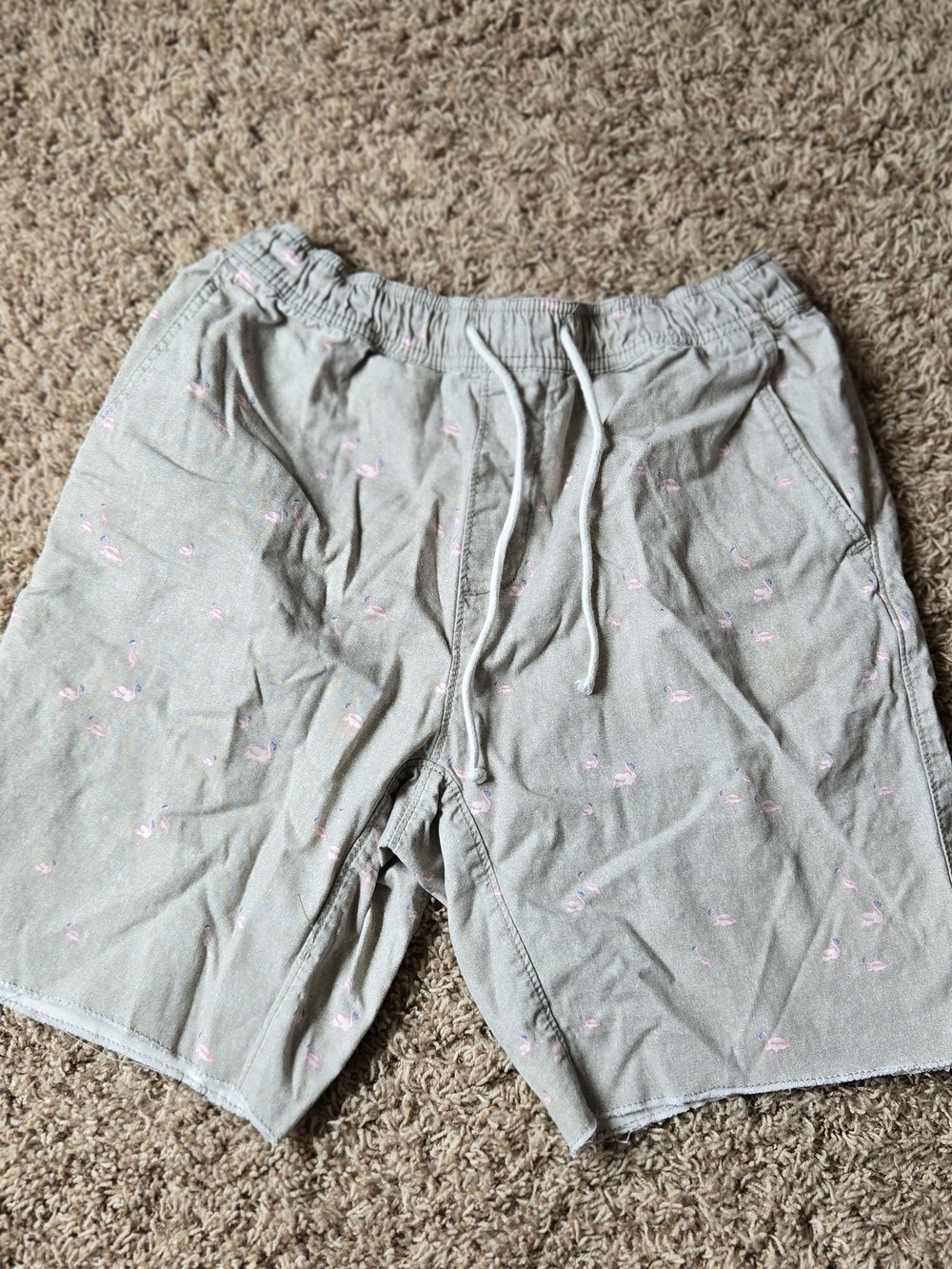 Hollister Light Khaki Drawstring Shorts